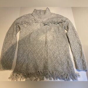 Women’s Sonoma Long Sleeve Gray Sweater Medium With Fringe Comfy